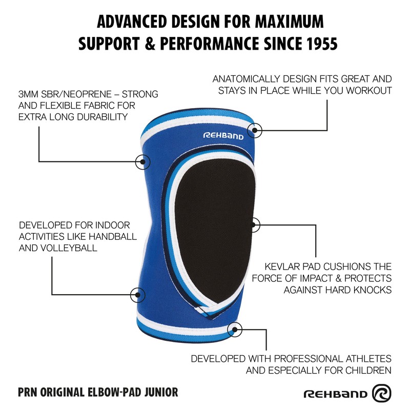Rehband PRN Children's Elbow Pads, 1 Piece or 1 Pair,