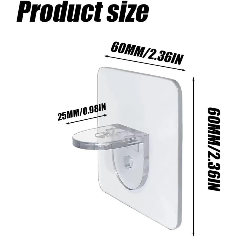 20Pcs Plastic Shelf Support Peg, Self Adhesive Bracket, No Punching