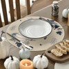 Artoid Mode Navy Blue Pumpkins Eucalyptus Leaves Round Fall Placemats