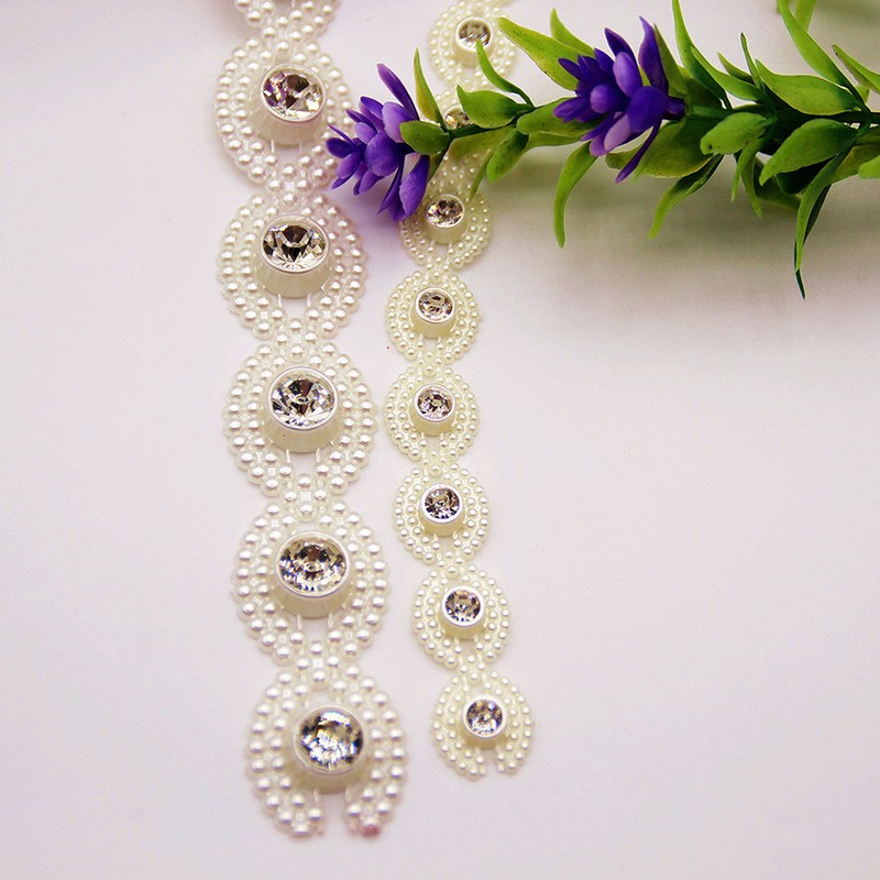 Bead Chain String Half Side Flatback DIY Imitation Pearl String
