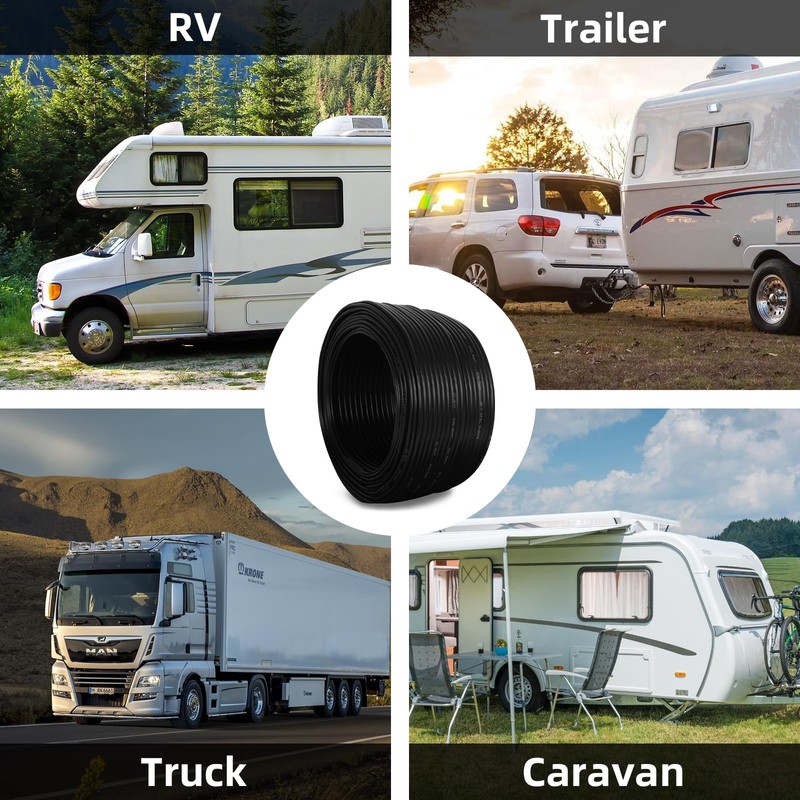 Qiping Flat 2 Core Cable Twin Red/Black Copper Trailer Caravan