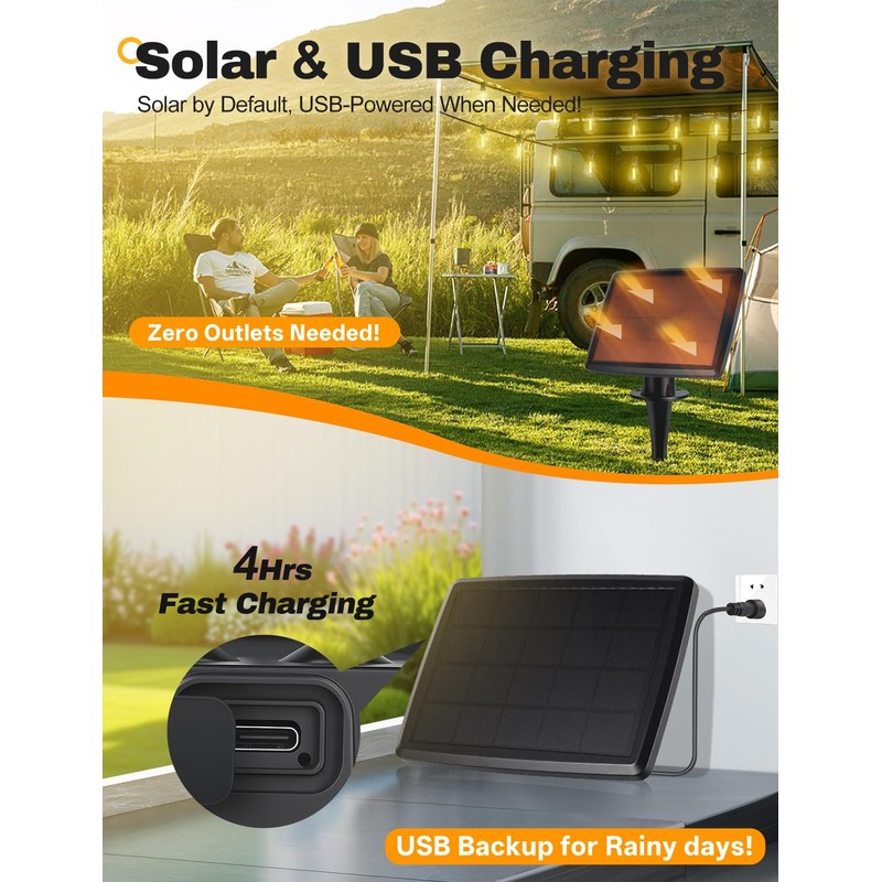 Tenmiro 120FT Solar Outdoor String Lights with Remote and 32+2