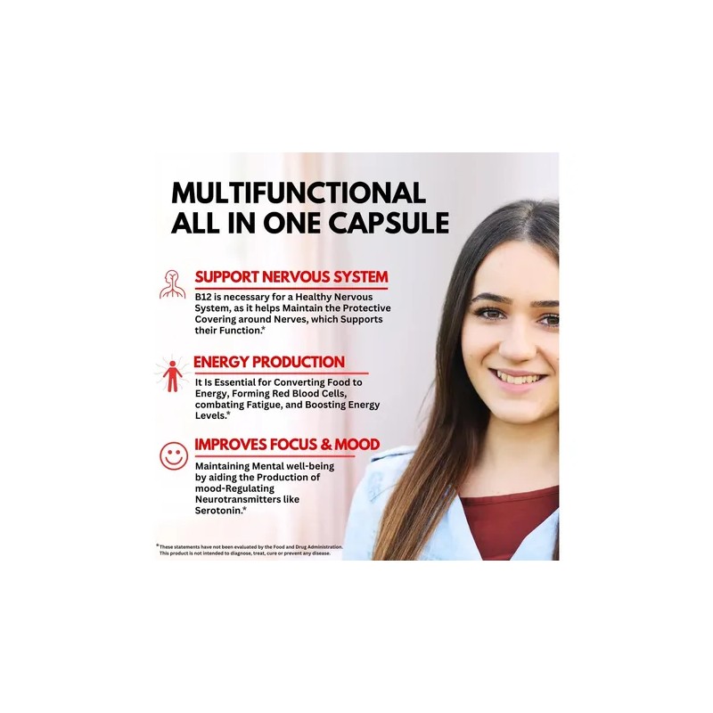 Vitboost Complejo Vitamina B12 25000 Mcg 60 Cápsulas N/a