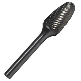 Drill America SF-7 Carbide Burr/Rotary File Tree Radius End Double Cut for Die Grinder 3/4" Dia. x 1" Cut Length with 1/4" Shank and 2-3/4" Overall Length, DUL Series