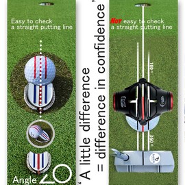 BIRDIE79, Golf Ball Line Marker Tool Kit Set. 360 Degree 3-Line Plus Vertical Line Putting Alignment & Triple Track Standing Ball Marker with Adjustable Tilt Angle, Confidence Liner Accessories.