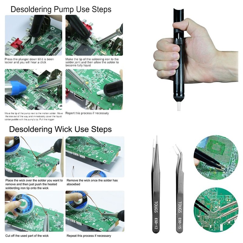 Tougs Soldering Iron Kit 60W Adjustable Temperature Controlled Welding Tool