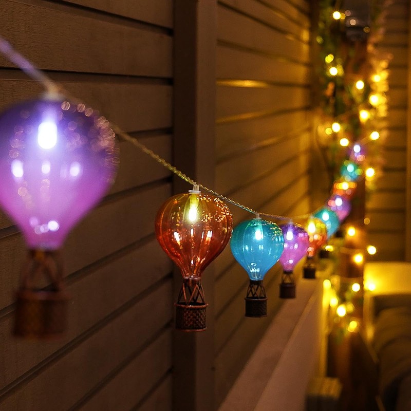 Festive Lights 2,7m Solar Heißluftballon Lichterkette außen mit 10 weißen