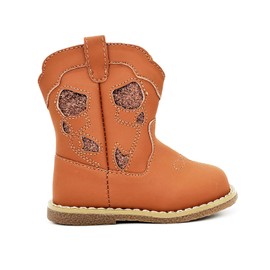 iSusuJo Baby Cowboy Cowgirl Boots Infant Boys Girls Western Booties Round Toe Riding Mid Calf Boots for All Seasons for 6 9 12 15 18 24 Months Brown Size 18-24 Months Toddler