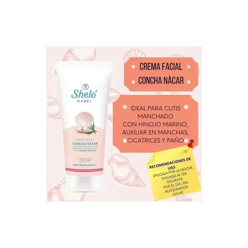 Set Crema Colágeno + Concha Nácar Shelo Aclara Manchas