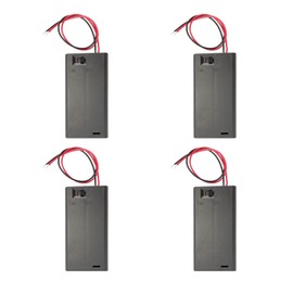 Lpdphanxfkx 2AA Battery Holder, 4-Pack 2 x 1.5V AA ABS Plastic Battery Box, 2AA Battery Box with On/Off Switch, Battery with Holder Wire Leads for Electronic DIY