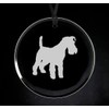 Crystal Glass Circle Ornament Keepsake Gift Miniature Schnauzer
