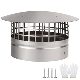 CLLOMAGY Cone Top Chimney Cap,10inch Round Roof Rain Chimney Cover W/Screen,Wood Stove Pipe Rain Cap Fireplace Exhaust Vent Cover Outside Topper,304 Stainless Steel Just Easy Push,Maximize Airflow Better Vent
