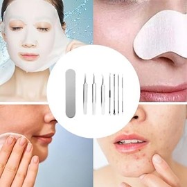 Kit de herramientas para eliminar espinillas, paquete de 7 herramientas de acero inoxidable para limpieza de manchas, herramienta de belleza facial pa