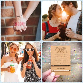 2 Pulseras de Amistad para Mujeres y Hombres, Pulsera a Juego para Parejas Amigos, Pulsera Infinito cruzada, Pulsera de Mujer Corazón Cuerda, Regalos para Pulseras de Suerte (Estilo 4)