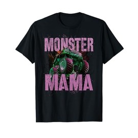 Vintage MONSTER Truck MAMA Funny Family Boy Birthday Mom T-Shirt