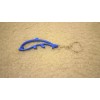 Blue Anodized Hollow Dolphin Keychain 5" Total Length USA SELLER
