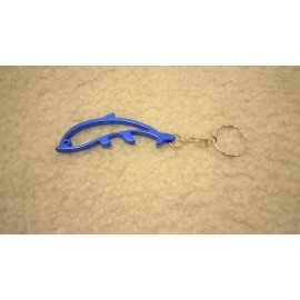 Blue Anodized Hollow Dolphin Keychain 5" Total Length USA SELLER