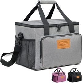 Insulated Portable Food Cooler Picnic Bag Large Capacity Waterproof Material, Lightweight Easy to Carry & Clean for Camping, BBQ, Travel Outdoor Activities (Size: 15 Liter, Grey)