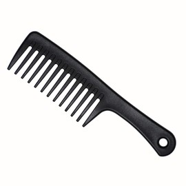 TONGTLETECH Wide Tooth Comb for Long, Wet & Dry or Curly Hair - Professional Handgrip Comb Detangler, Sturdy, Anti-Static, Resistant to Heat - Plastic, Black - Unisex