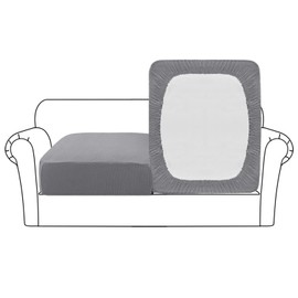 Flamingo P 2 Piece Stretch Couch Cushion Covers Stretch Individual Seat Cushion Covers Sofa Covers Sectional with Spandex Jacquard Fabric (2 Seat Cushion Cover, Dove)