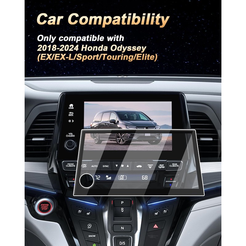 Screen Protector For 2018-2024 Honda Odyssey - 8-Inch Navigation Tempered