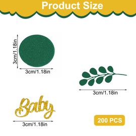 Pack of 200 Baby Shower Decoration Confetti Birthday Confetti Table Decoration Girls Boy Table Decoration Confetti Green Gold for Party Decoration Baby Shower Party Decoration