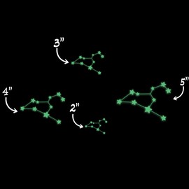 Leo Zodiac Constellation Star Map Glow in The Dark Sticker Decal for Phone Tablet Laptop Car Truck Window | 4" Sticker | Green