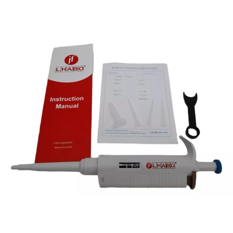 Jf Lhabo Micropipeta 5-50ul + Puntas Esteriles 200ul Jf Lhabo