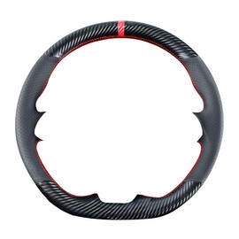 Carkooler - Funda para volante de fibra de carbono para Nissan Rogue 2017-2020 / Leaf Kicks 2018-2020 / Altima 2019-2021 / Sentra Versa 2020 2021 15 pulgadas Accesorios interiores de piel