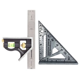 Swanson Tool Co Value Pack Includes 4 1/2 Inch Speed Trim Square and 6" Combination Square