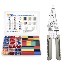 Mmaxboss 10 en 1 Pinzas Pelacables, Crimpadora de Terminales Kit 678Piezas,Pinzas Electricista Multifuncionales para Pelar Cables, Ahorrar Esfuerzo, Herramienta Pelacables Profesional Multiusos