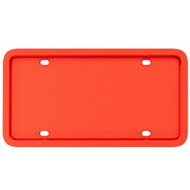 Silicone License Plate Frames, 2 Pack Universal Car License Plate Holders, Rust-Proof, Rattle-Proof, Weather-Proof Accessories for US CA Standard - Red