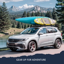 ARKSEN 2 Pair Universal Folding Kayak Roof Rack Heavy Duty Adjustable J-Bar Kayak and Canoe Carrier for Cars, SUVs, and Trucks