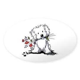 CafePress Coton De Tulear Gardener Oval Car Bumper Sticker