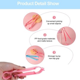 Baby Bottle Tongs 2Pcs| Heat-Resistant & Non-Slip Grip | BPA-Free Sterili-zer Tongs with Hanging Hole, for Breastfeeding, Pacifiers, Bottle Nipples, 7.1"x3.1"