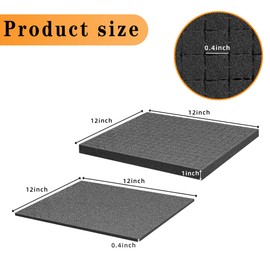 Grid Foam Cube Foam - 4 Pieces 300 x 300 x 2.5 mm / 4 Pieces 300 x 300 x 10 mm - Tool Box Camera Case Foam - Case Insert Tabletop Miniatures - Tool Foam