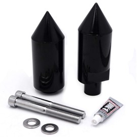 HTTMT- BLACK Billet Aluminum Spike FRAME SLIDERS For 2004-2005 Suzuki GSXR600 GSXR750 GSXR 600 750 [P/N: MT290-007]