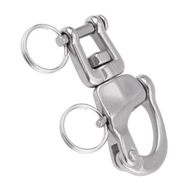 Leapiture Jaw Swivel Snap Shackle Heavy Duty Swivel Shackle Swivel Shackle Block 316 Stainless Steel for Outdoor Sailboat Spinnaker (silver)