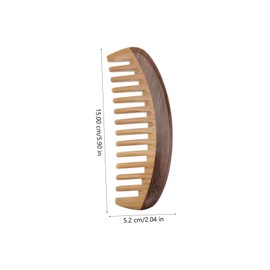 Baluue Scalp Massager Wood Comb Green Sandalwood Anti-slip Sturdy for Hair Massage