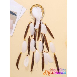 Fashband Indian Feather Headband Tassel Hippie Headpiece Tribal Headpiece Festival Party Headwear Hair Accessories for Women