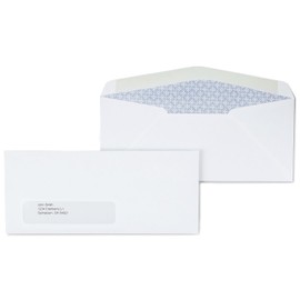 Staples #10 Business Envelopes, Security-Tinted Gummed Closure, 9.5 x 4.125 Inch, 500-Pack, White