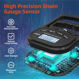 Hand Dynamometer Grip Strength Trainer - Electronic Hand Grip Strength Tester Grip Strengthener Hand Exerciser Meter Digital Hand Grip Training Gauge 265 Lbs / 120 Kgs for Sport Home School Use