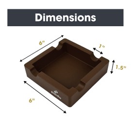 Cigar Ashtrays for Outdoors from Pardo - Silicone Ashtray for Large Ring Gauge Cigars with Built-in 4X Cigar Holder - Unbreakable Cigar Ashtrays for Patio - Brown