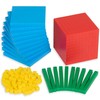 edxeducation Four Color Plastic Base Ten Blocks - 121 Pieces
