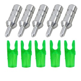 UP100 24 Sets Outer Diameter 4.2mm Pin Nock L Size Archery Arrow Pin Nock Arrow Tail Wings for Compound Recurve Bow Carbon Arrow (Transparent Green)