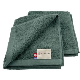 Imabari Towel, Rian Hand Towel, Set of 2, Island Green, Fluffy, Soft, Brand, Highly Absorbent, Medium Thick, High Quality, Solid, Sweet Twist, Made in Japan
