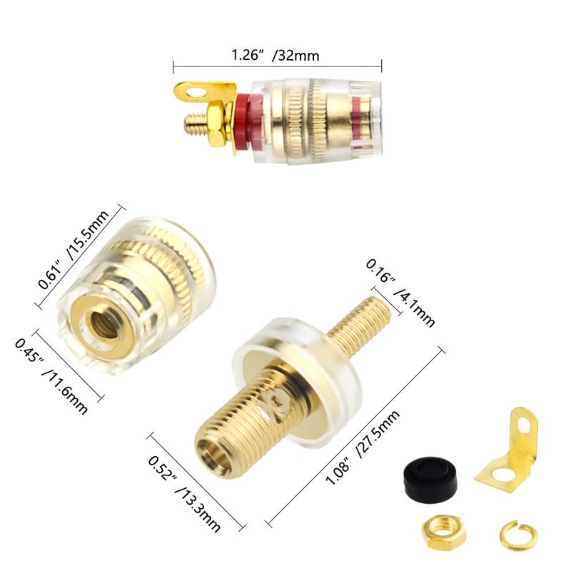 WMYCONGCONG 10 PCS 4mm Banana Plug Socket Connector Binding Post