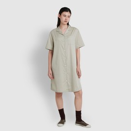 JAJU [JAJU] Women's Cotton Runner 5-part Pajama Dress_Khaki Grey