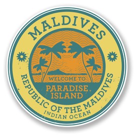 2 x 10cm Maldives Travel Luggage Sticker Car Bike Bike Laptop Decal Gift #6491 (10cm x 10cm)