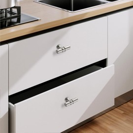 9BUILD EU0044 Pack of 10 Modern Brushed Nickel Metal Furniture Knobs, Knurled Cabinet, Drawer, Dresser, Kitchen Cabinet Knobs